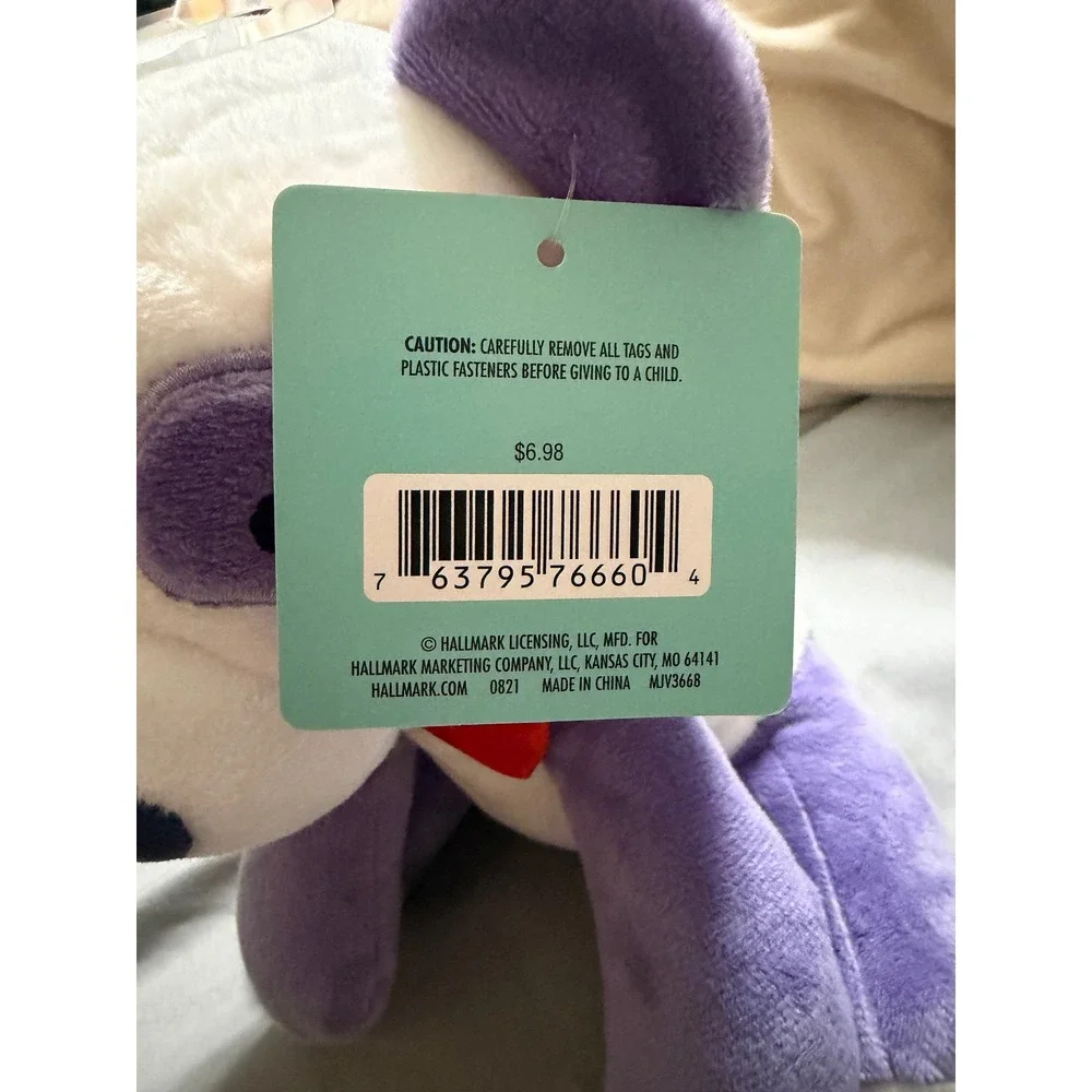 Hallmark‎ Purple Panda Valentine Plush Stuffed Animal Heart Eyes Red Bow NWT